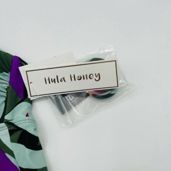 Hula Honey Medium Hyper Tropics Print Tankini Top 1398 - Picture 5 of 6